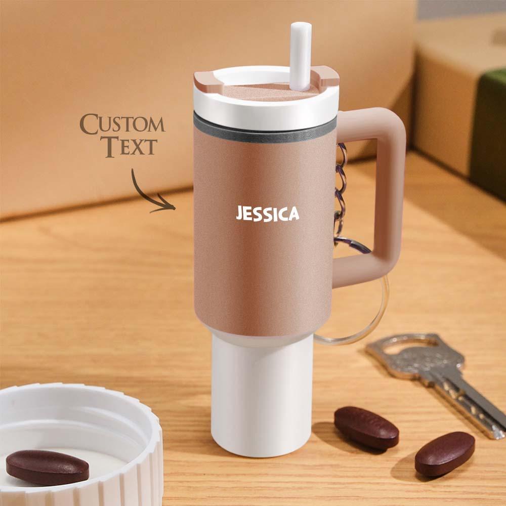 Miniature Tumbler Keychains with Custom Name Portable Pill Box - soufeelmy
