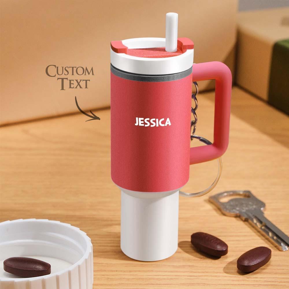 Miniature Tumbler Keychains with Custom Name Portable Pill Box - soufeelmy