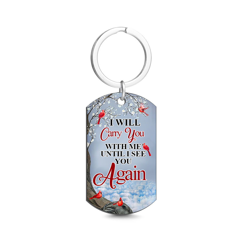 Custom Photo I'll Carry You - Memorial Gift For Family Personalized Aluminum Keychain - soufeelmy