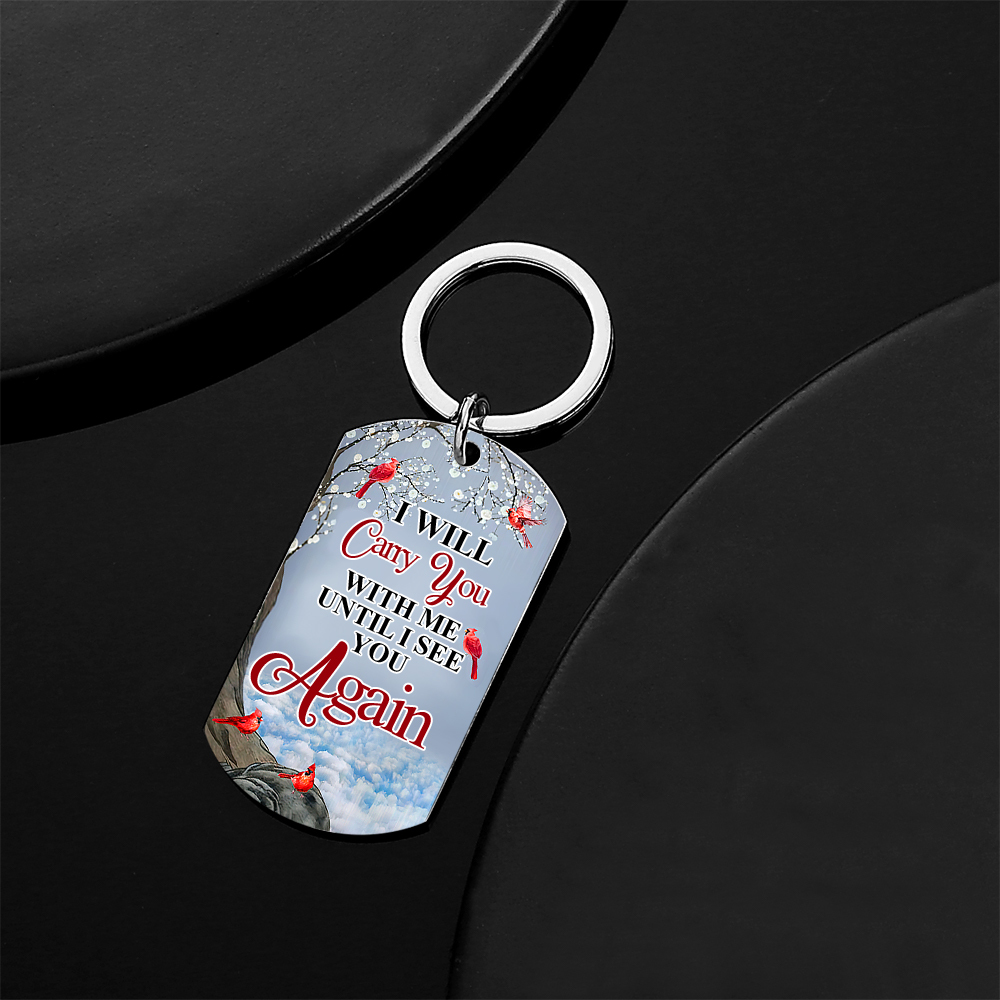 Custom Photo I'll Carry You - Memorial Gift For Family Personalized Aluminum Keychain - soufeelmy