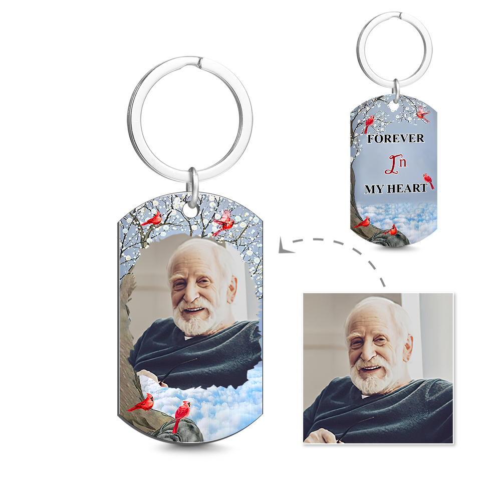 Custom Photo I'll Carry You - Memorial Gift For Family Personalized Aluminum Keychain - soufeelmy