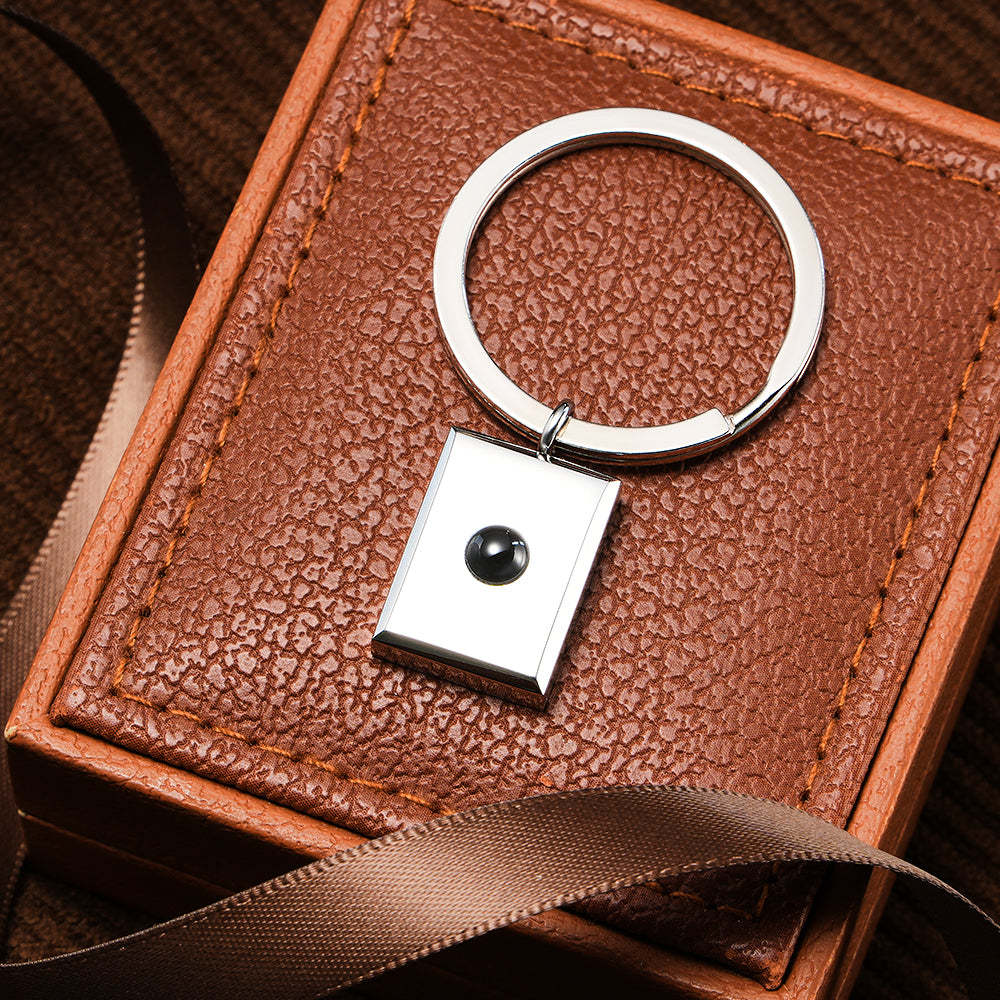 Personalized Photo Projection Keychain Custom Photo Keychain for Dad Father's Day Gift - soufeelmy