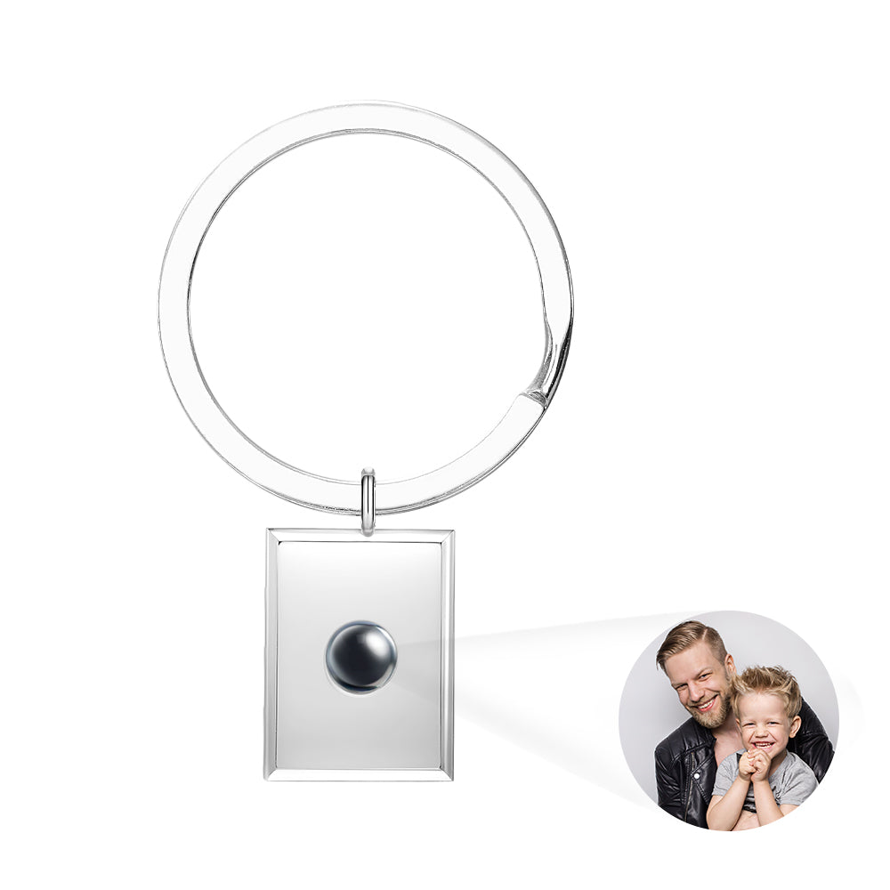 Personalized Photo Projection Keychain Custom Photo Keychain for Dad Father's Day Gift - soufeelmy