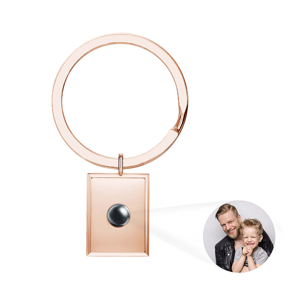 Personalized Photo Projection Keychain Custom Photo Keychain for Dad Father's Day Gift - soufeelmy