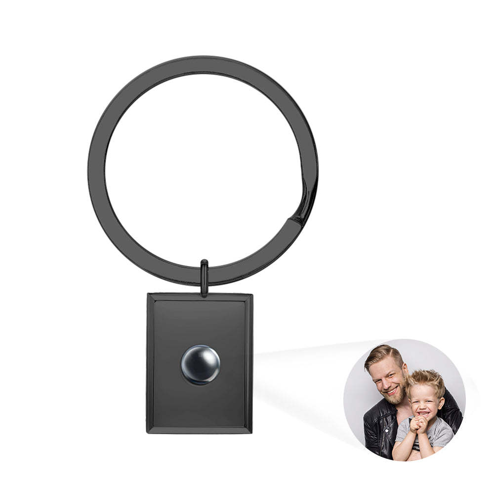 Personalized Photo Projection Keychain Custom Photo Keychain for Dad Father's Day Gift - soufeelmy