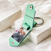 Personalized Leather Photo Drive Safe Keychain Custom Engraved Text Commemorative Keychain Gifts For Father