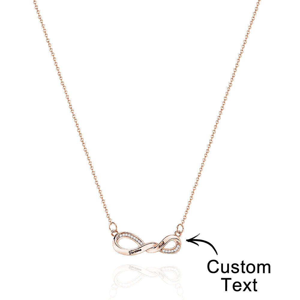 Radiant Engravable Necklace Twisted Infinity Memorial Pendant Gift For Her - soufeelmy