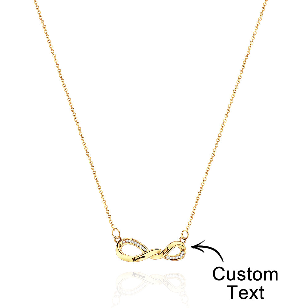 Radiant Engravable Necklace Twisted Infinity Memorial Pendant Gift For Her - soufeelmy