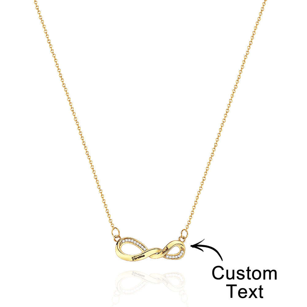 Radiant Engravable Necklace Twisted Infinity Memorial Pendant Gift For Her - soufeelmy