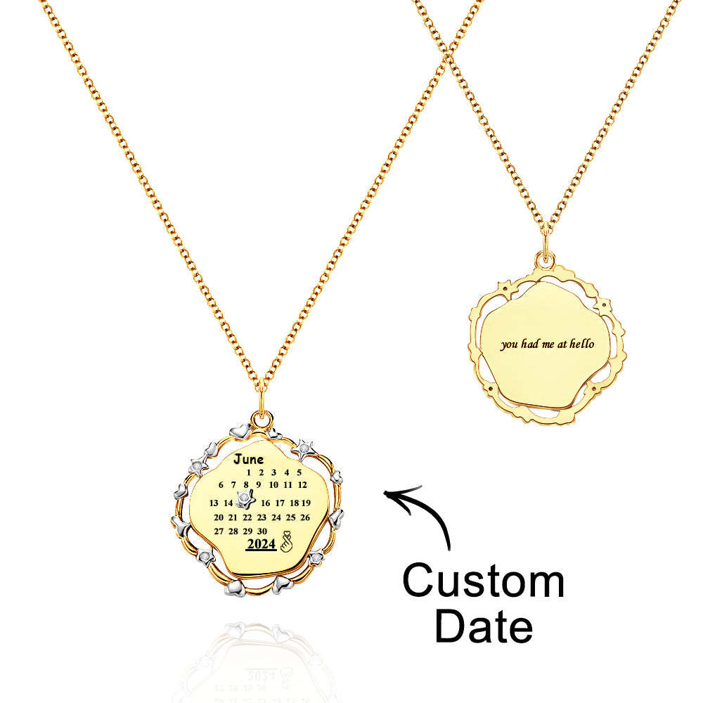 Personalized Calendar Necklace Creative Memorial Love Gift - soufeelmy