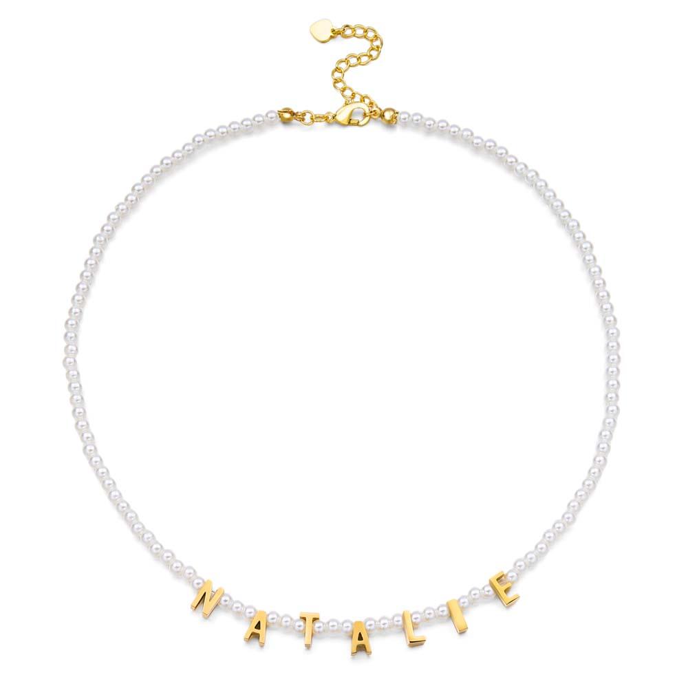 Personalized Pearl Necklace Custom Name Necklace Gift For Her - soufeelmy