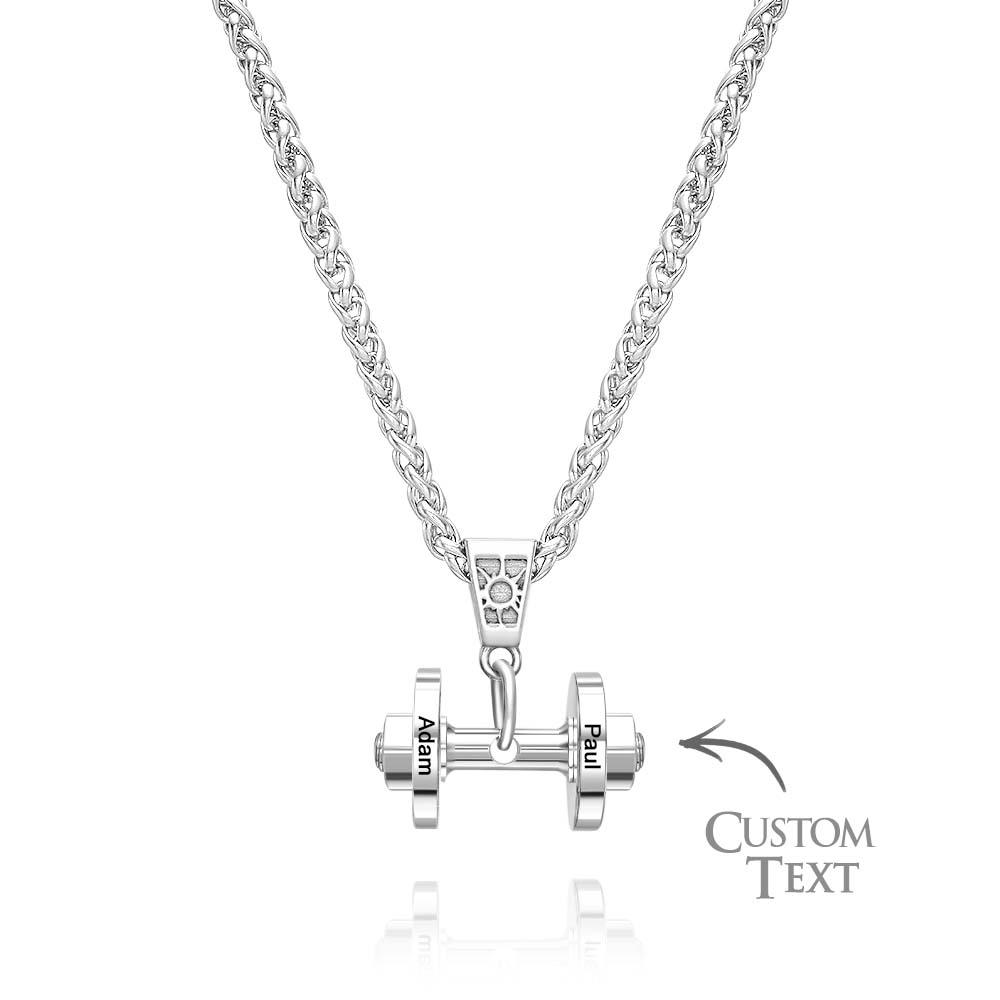 Personalized DAD Dumbbell Charm Necklace Fashionable Pendant Father's Day Gift - soufeelmy