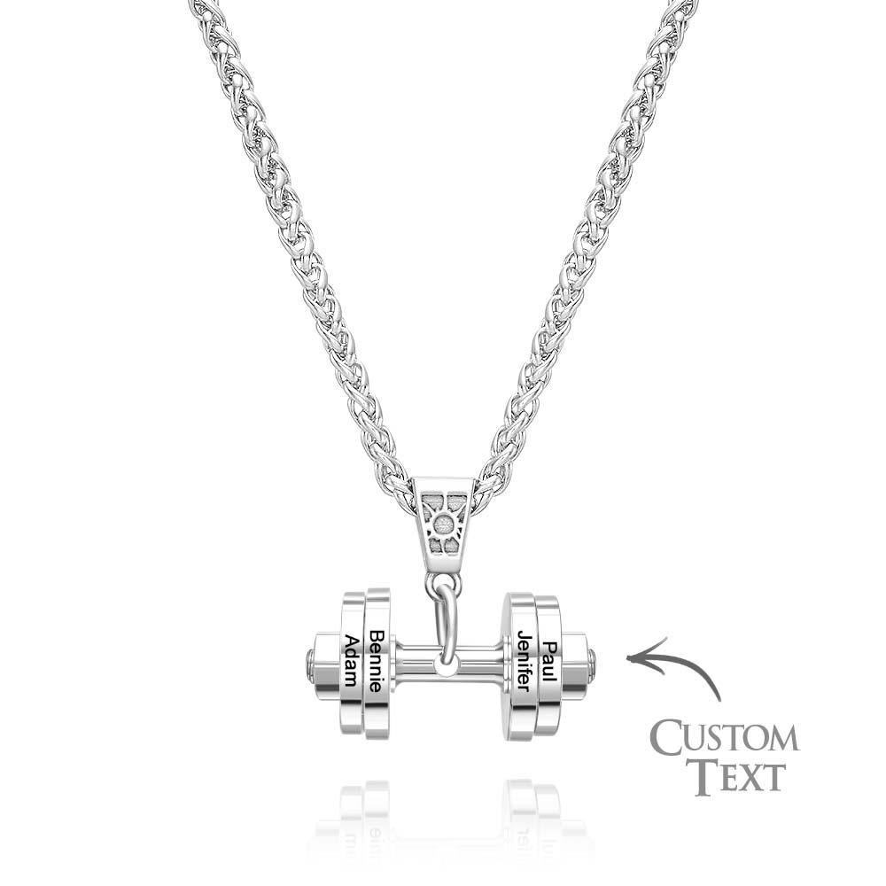 Personalized DAD Dumbbell Charm Necklace Fashionable Pendant Father's Day Gift - soufeelmy