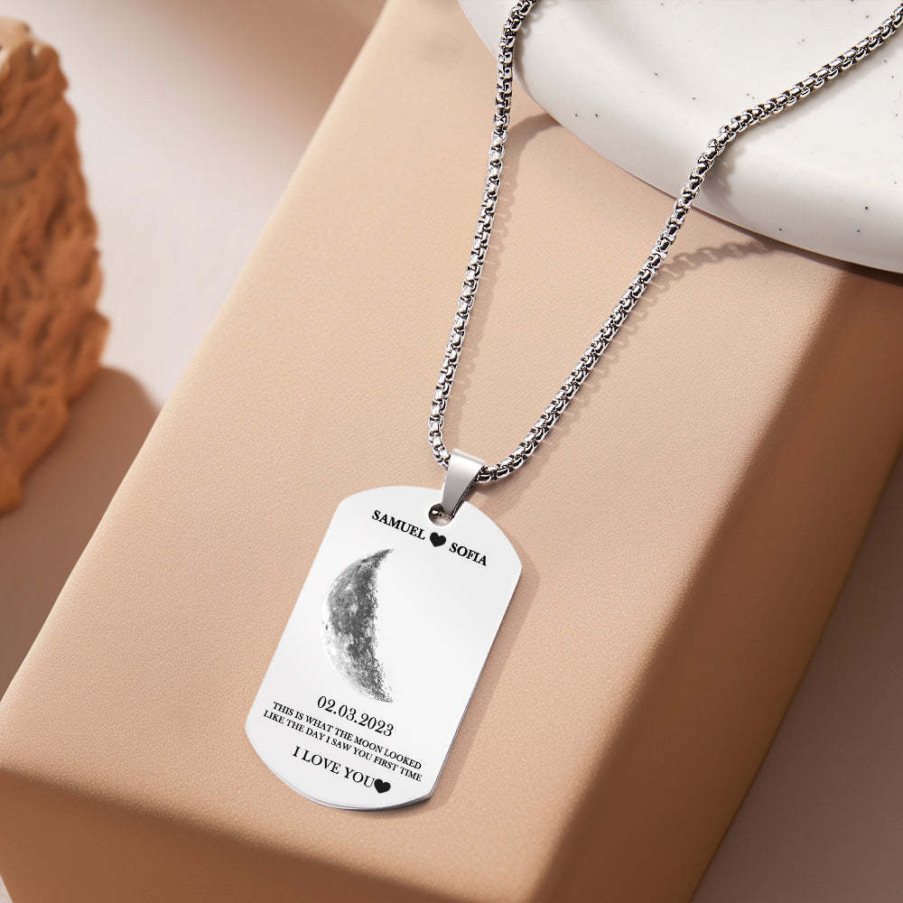 Custom Moon Phase Necklace Stylish Personalized Photo Pendant Valentine's Day Gift - soufeelmy