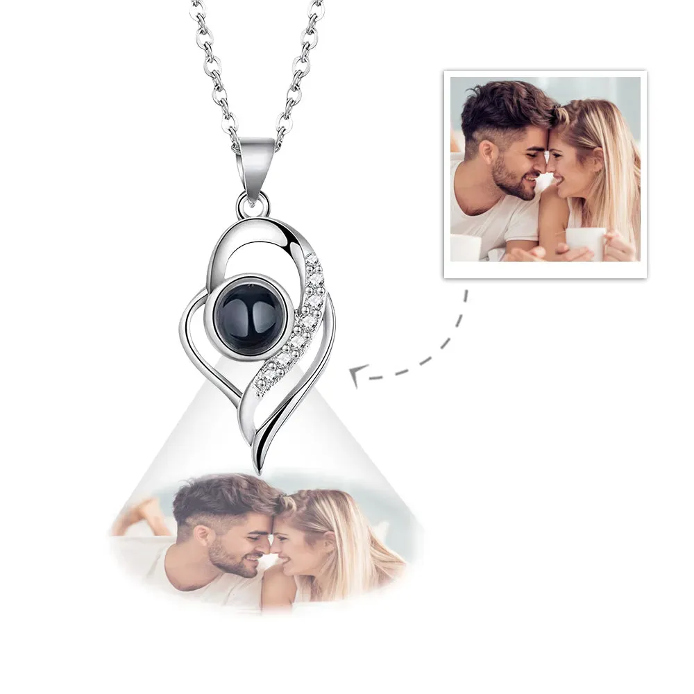 Custom Photo Projection Necklace with Real Rose Bear Gift box Rose Shaped Necklace Gift Box Jewellery Gift Box - soufeelmy