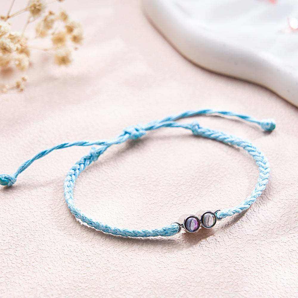 Personalized 2 Photos Projected Bracelet Multicolor Braided Rope Customized Bracelet Simple Memorial Gifts for Parents - soufeelmy