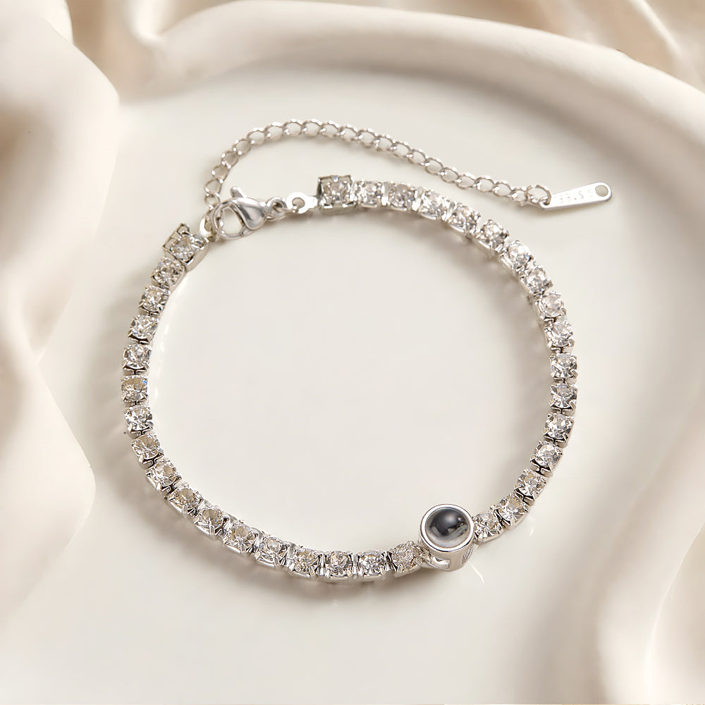 Personalized Projection Tennis Bracelet Simple Diamond Women Gift - soufeelmy