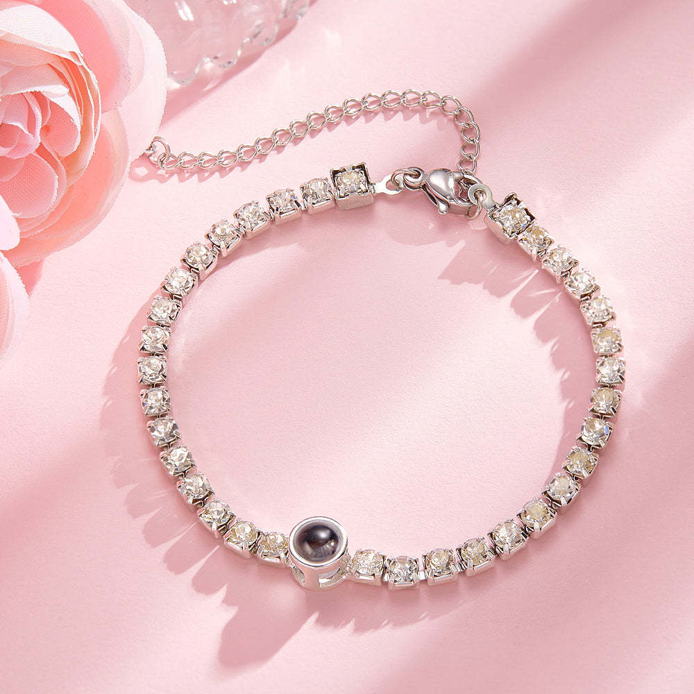Personalized Projection Tennis Bracelet Simple Diamond Women Gift - soufeelmy