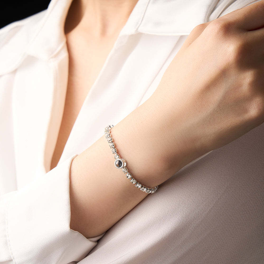 Personalized Projection Tennis Bracelet Simple Diamond Women Gift - soufeelmy