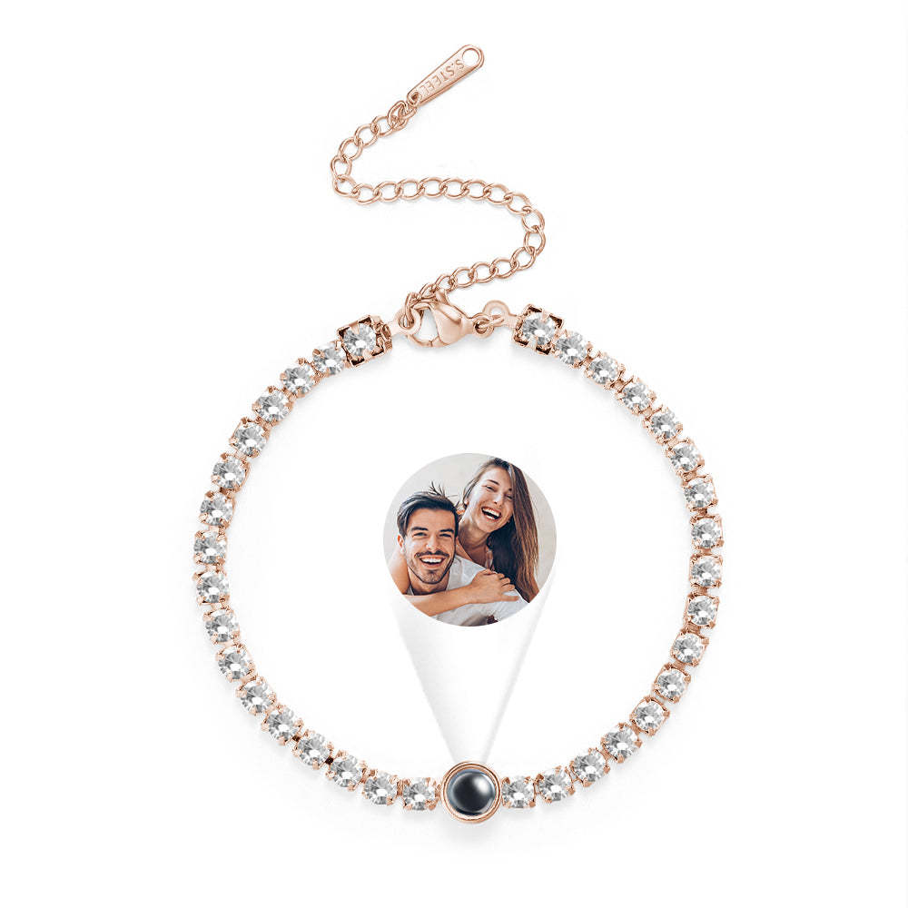 Personalized Projection Tennis Bracelet Simple Diamond Women Gift - soufeelmy