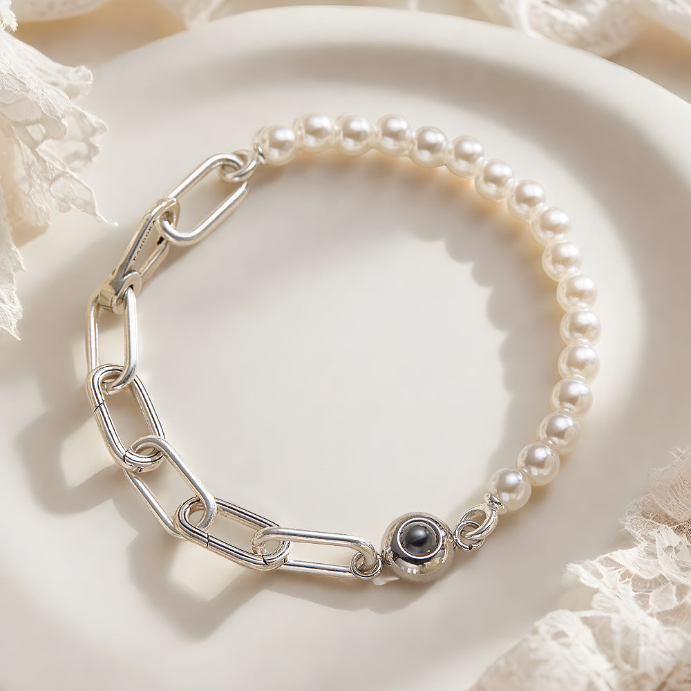 Personalized Projection Bracelet Pearl Splicing Chain Girl Gift - soufeelmy