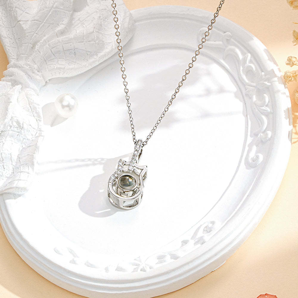 Personalized Guitar Design Projection Necklace Gift for Guitar Lovers - soufeelmy