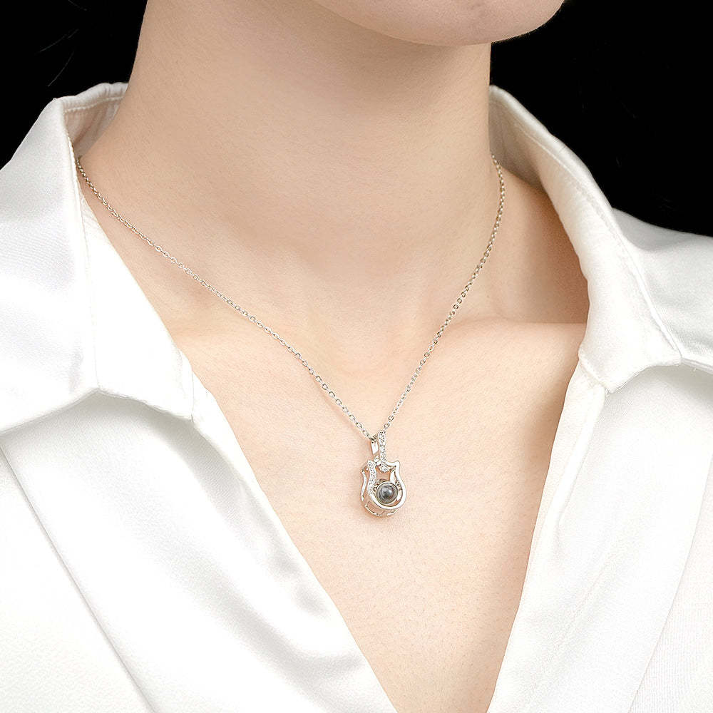 Personalized Guitar Design Projection Necklace Gift for Guitar Lovers - soufeelmy
