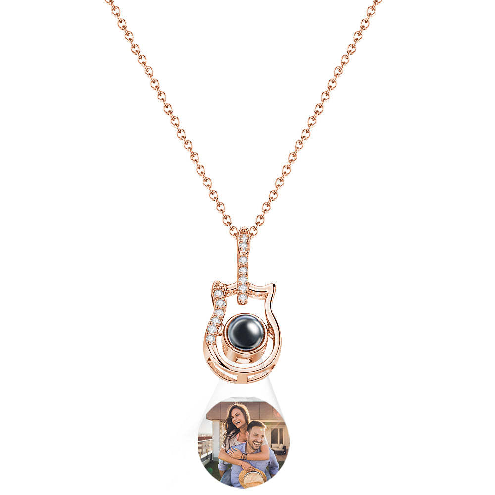 Personalized Guitar Design Projection Necklace Gift for Guitar Lovers - soufeelmy