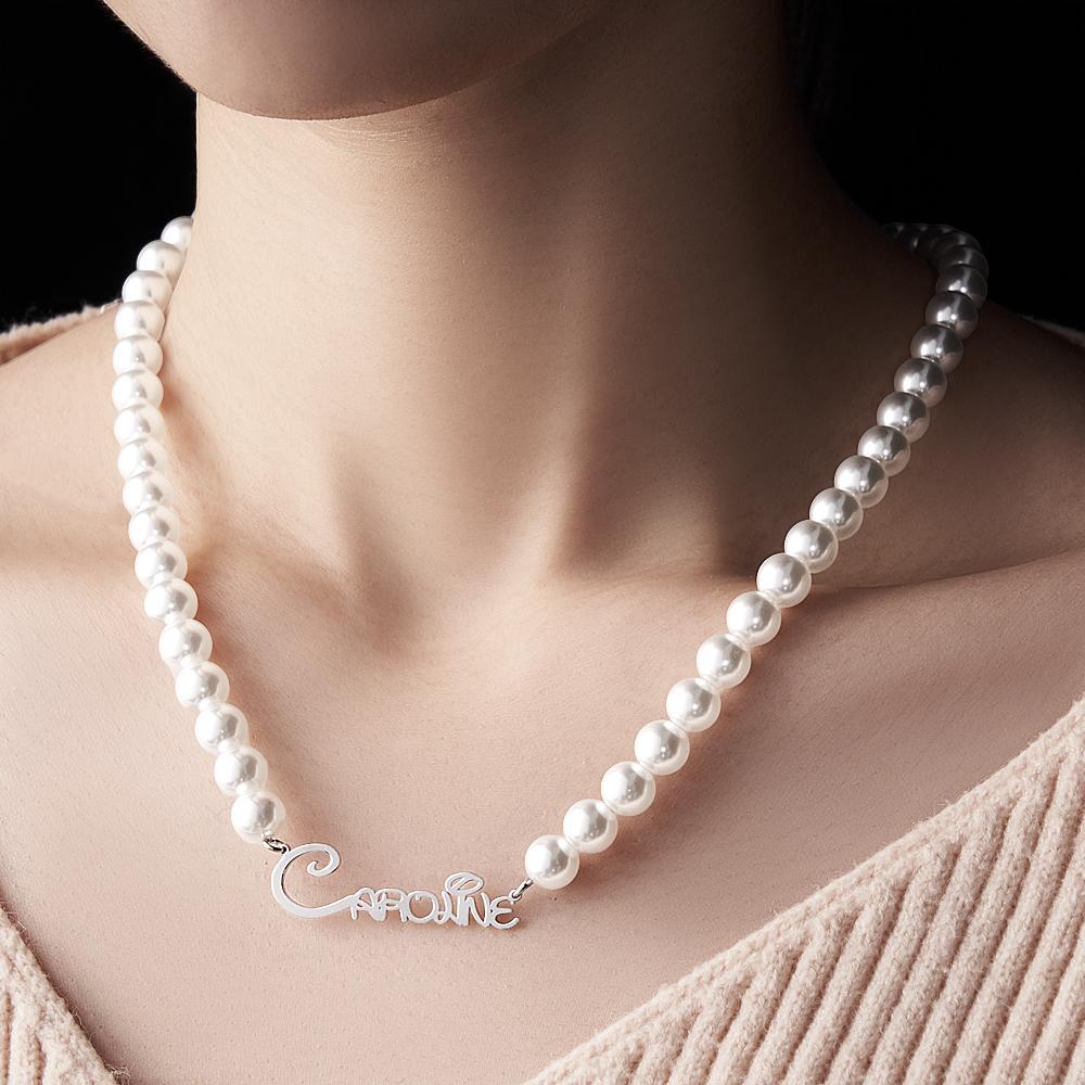 Custom Name Pearl Necklace Classic Girl Gift - soufeelmy