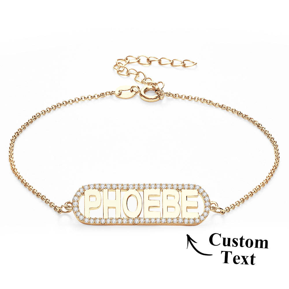 Custom Zircon Bar Name Bracelet Personalized Bracelet Gift for Her - soufeelmy