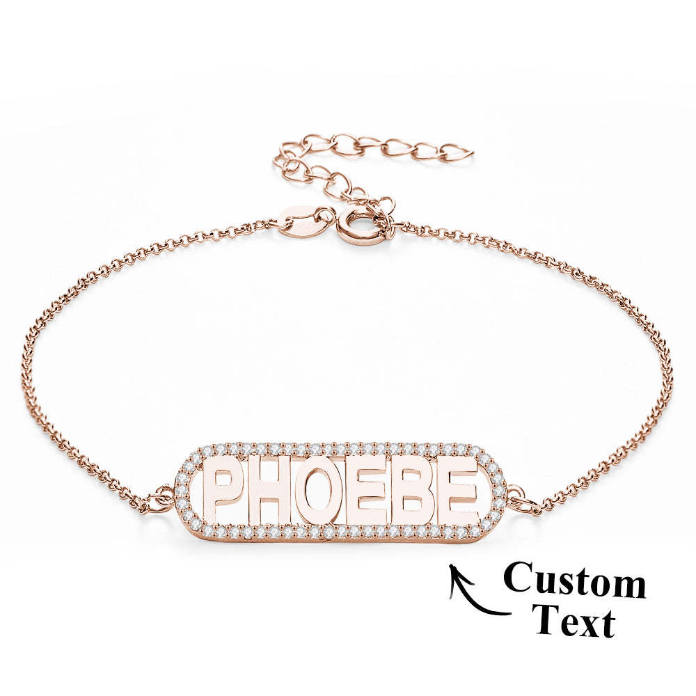 Custom Zircon Bar Name Bracelet Personalized Bracelet Gift for Her - soufeelmy
