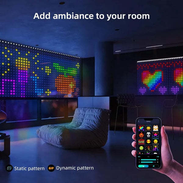 APP Controlled LED Curtain Lights RGB Multi-Color Smart Bluetooth Subtitle Curtain Lights - soufeelmy