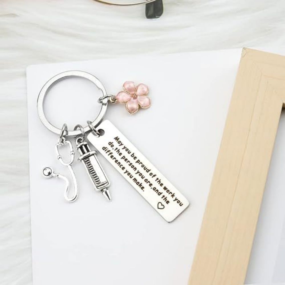 Nurse Keychain Stainless Steel Keychain Gifts For Women Nurses Week Gifts Nursing Graduation Gift Nurse Practitioner Gifts - soufeelmy