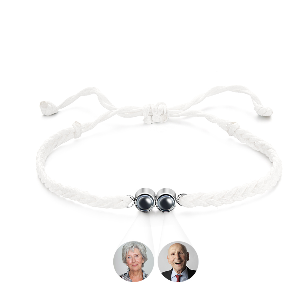 Personalized 2 Photos Projected Bracelet Multicolor Braided Rope Customized Bracelet Simple Memorial Gifts for Parents - soufeelmy
