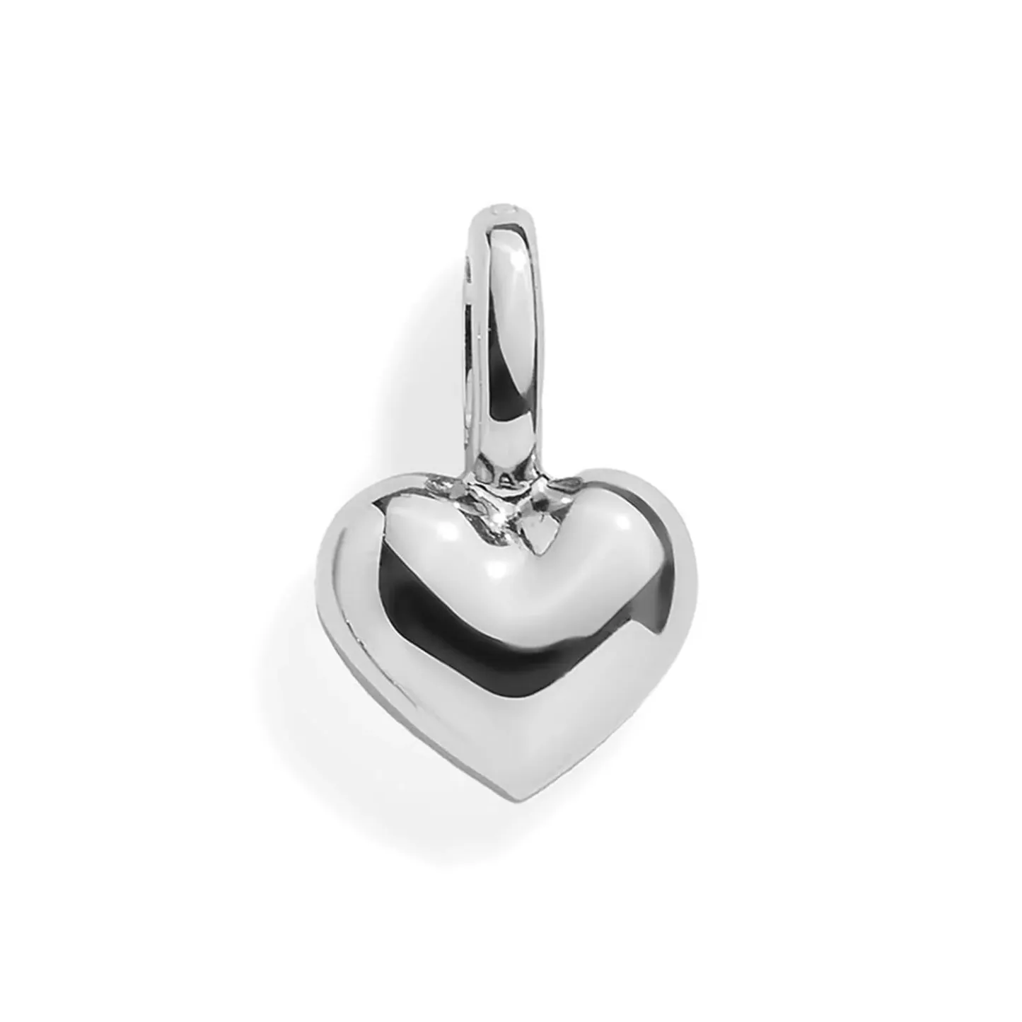 PUFFY HEART CHARM - SILVER - soufeelmy