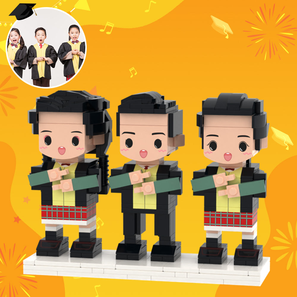 Graduation Gifts for Children Full Customized 3 People Full Custom Brick Figures Custom Brick Figures - soufeelau