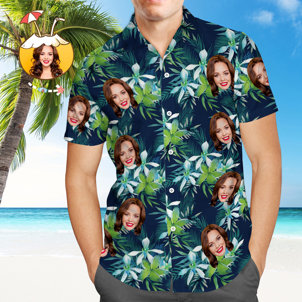 Custom Hawaiian Shirts Leaves & Petal Aloha Beach Shirt For Men