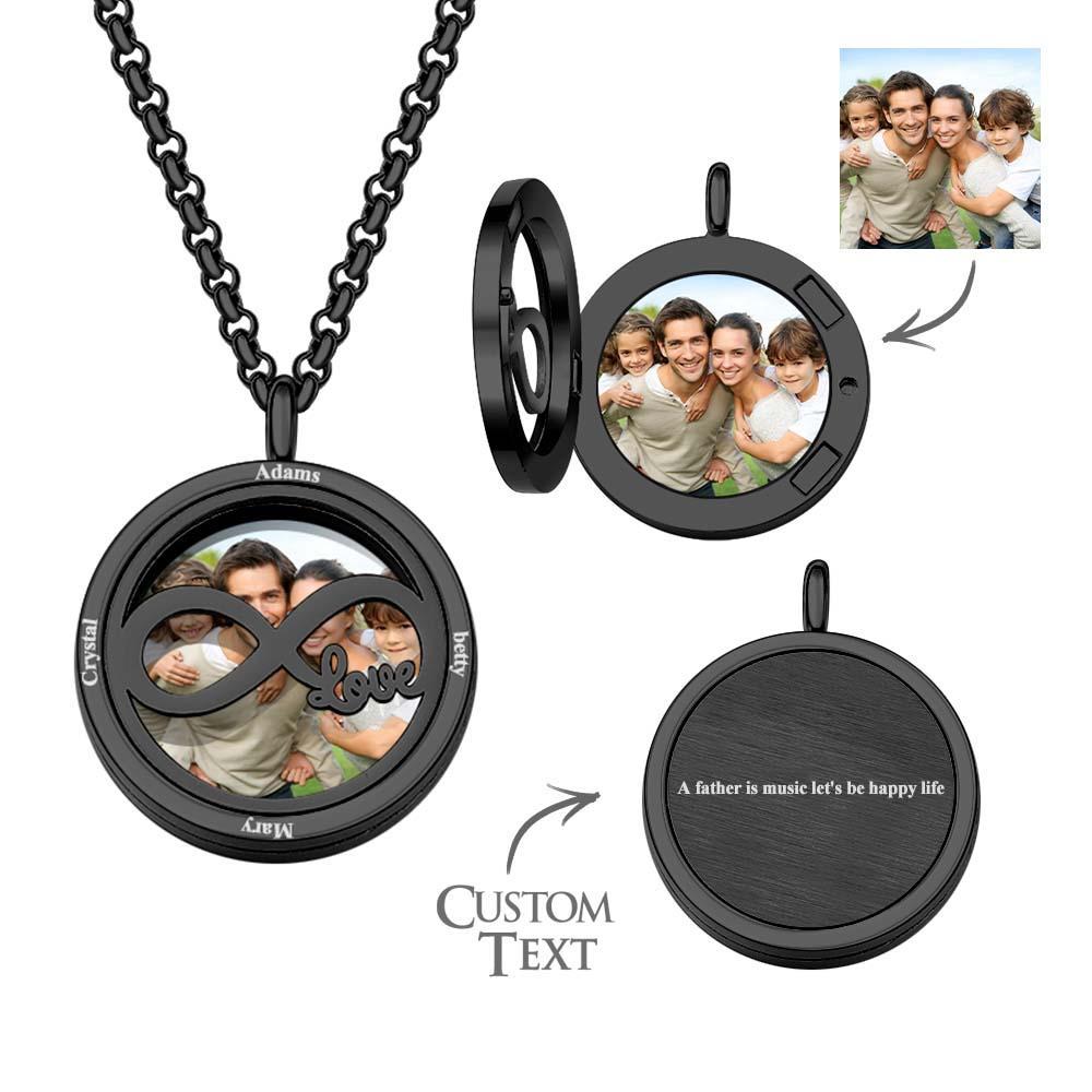 Custom Photo Engraved Locket Necklace Simple Men's Gift - soufeelau