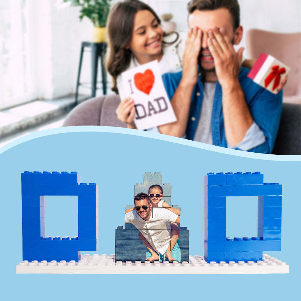 Personalized Dad Photo Building Brick Puzzles Photo Block Father's Day Gifts - soufeelau