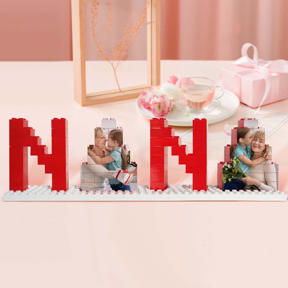 Personalized Nana Photo Building Brick Puzzles Photo Block Mother's Day Gifts - soufeelau