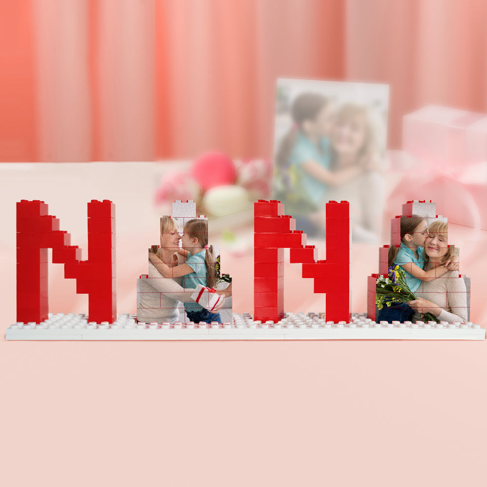 Personalized Nana Photo Building Brick Puzzles Photo Block Mother's Day Gifts - soufeelau