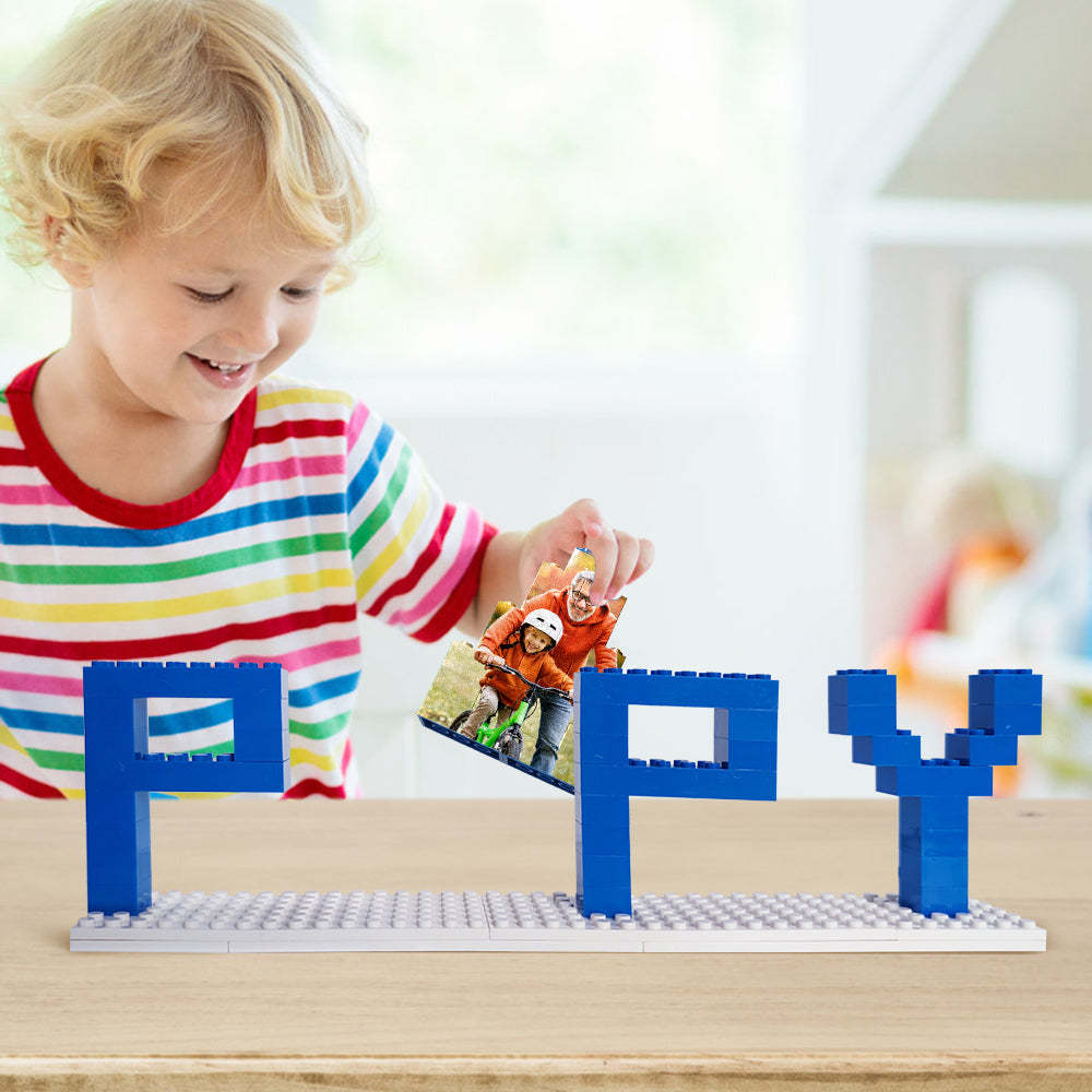 Personalized Papy Photo Building Brick Puzzles Photo Block Father's Day Gifts - soufeelau
