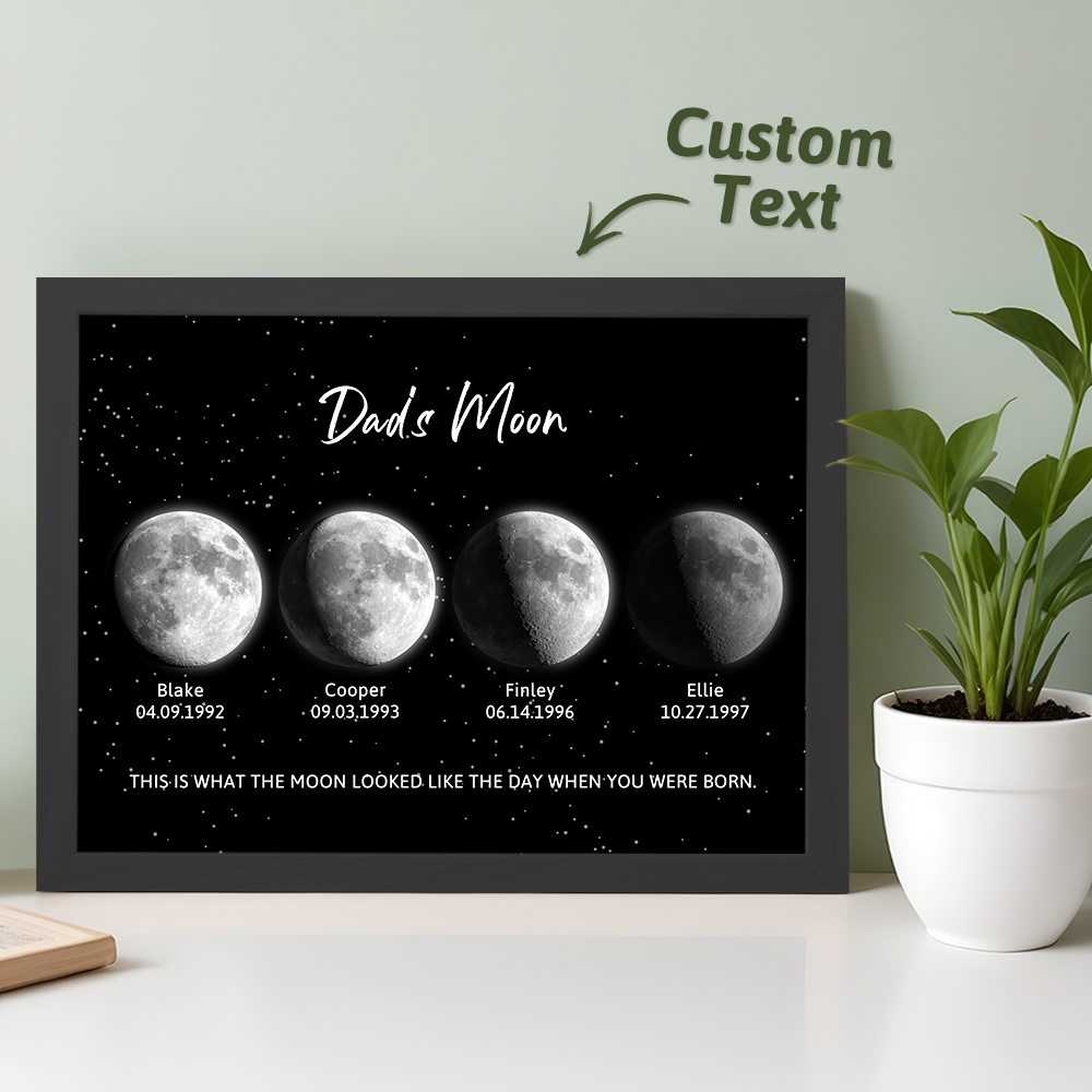 Custom Moon Phase Night Sky Print Dad's Moon Unique Father's Day Gifts - soufeelau