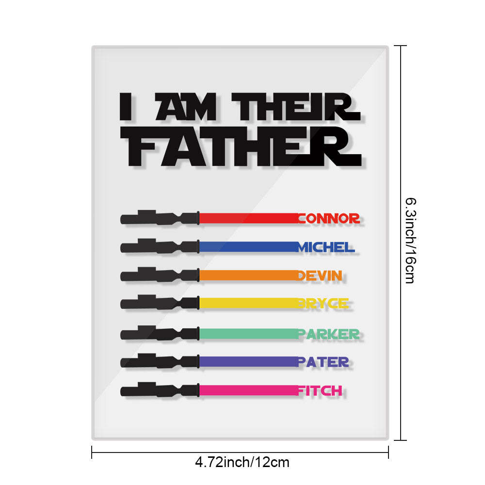 Personalized I Am Their Father Acrylic Plaque Light Saber Plaque Father's Day Gifts - soufeelau