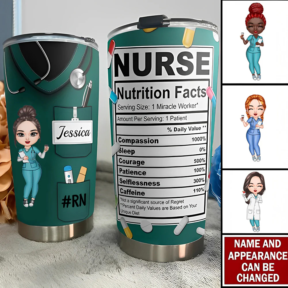 Custom Tumbler Cup With Text and Accessories Medical Gifts Nurse Gifts - soufeelau