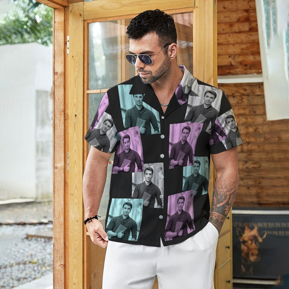 Custom Photo Hawaiian Shirt Men's All Over Print Aloha Shirt Cool Boy's Shirt - Retro Photo - MyHawaiianShirts