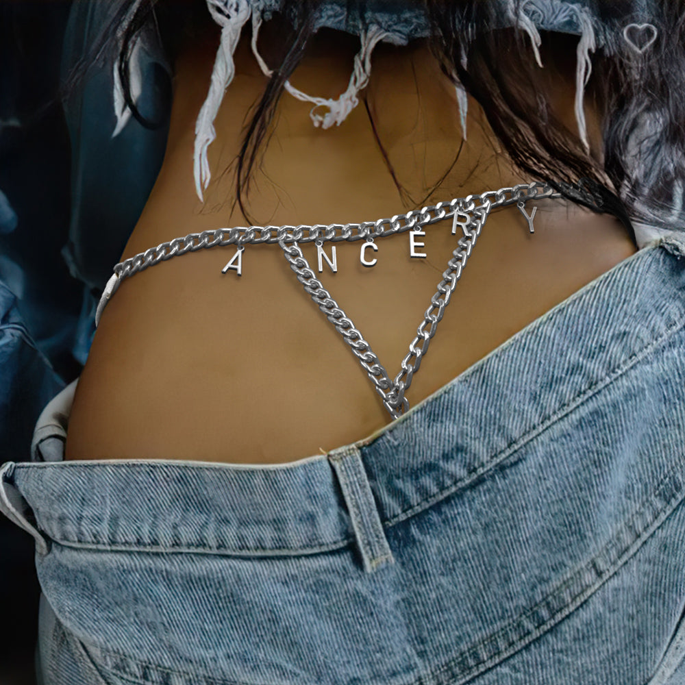 Custom Name Letter Thong Personalized Sexy Waist Chain Thong Gift For Her - soufeelau