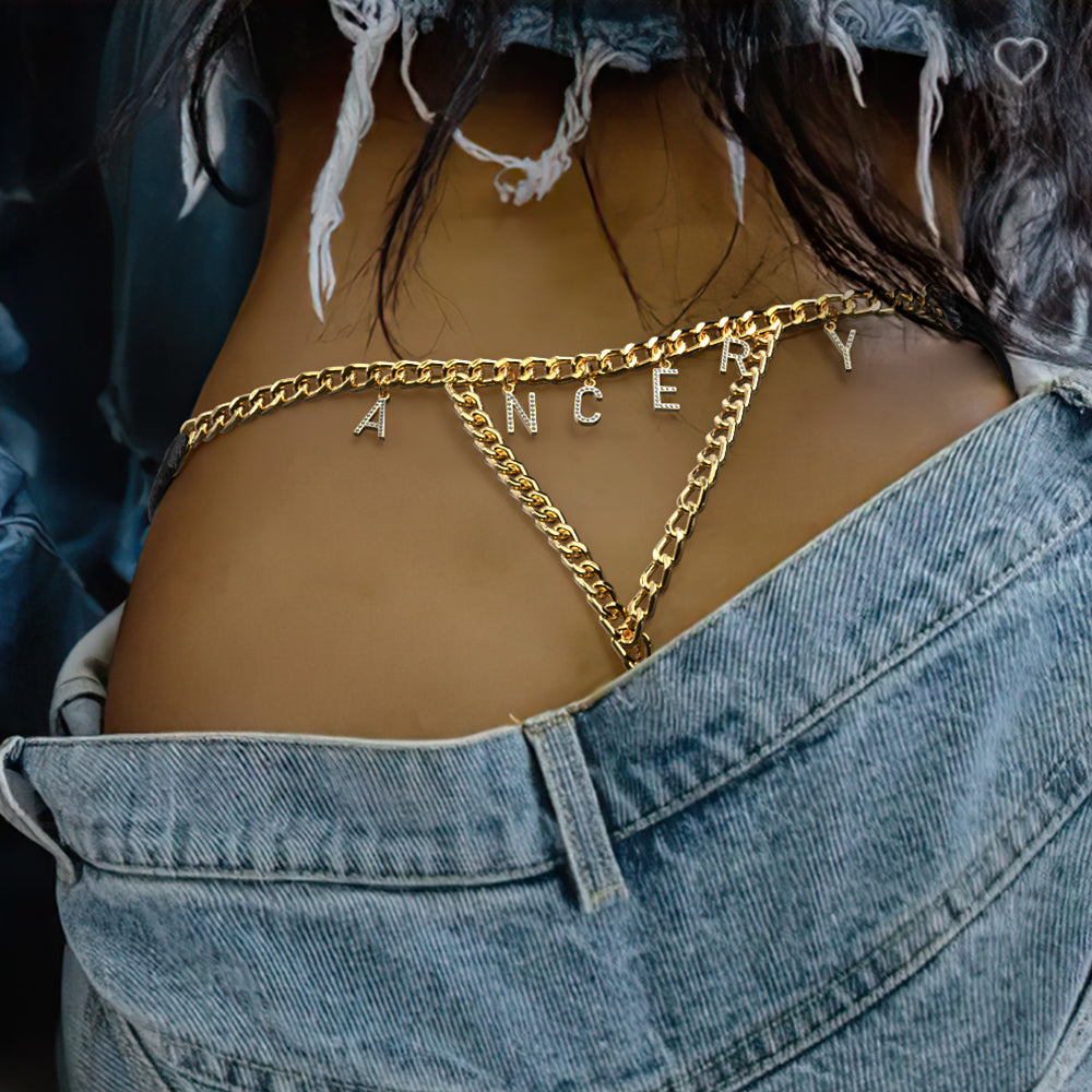 Custom Name Letter Thong Personalized Sexy Waist Chain Thong Gift For Her - soufeelau