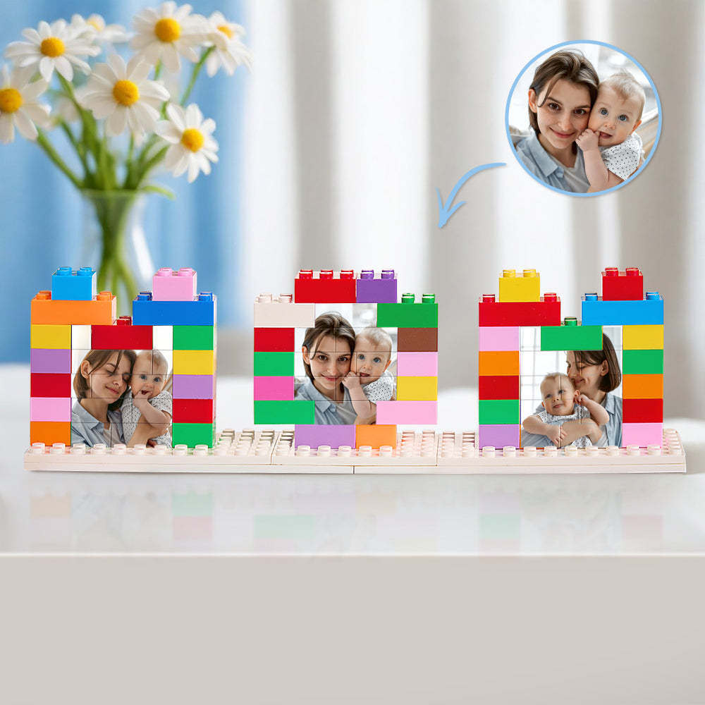 Custom Mom Photo Building Brick Puzzles Personalized Colored Photo Block Mother's Day Gifts - soufeelau