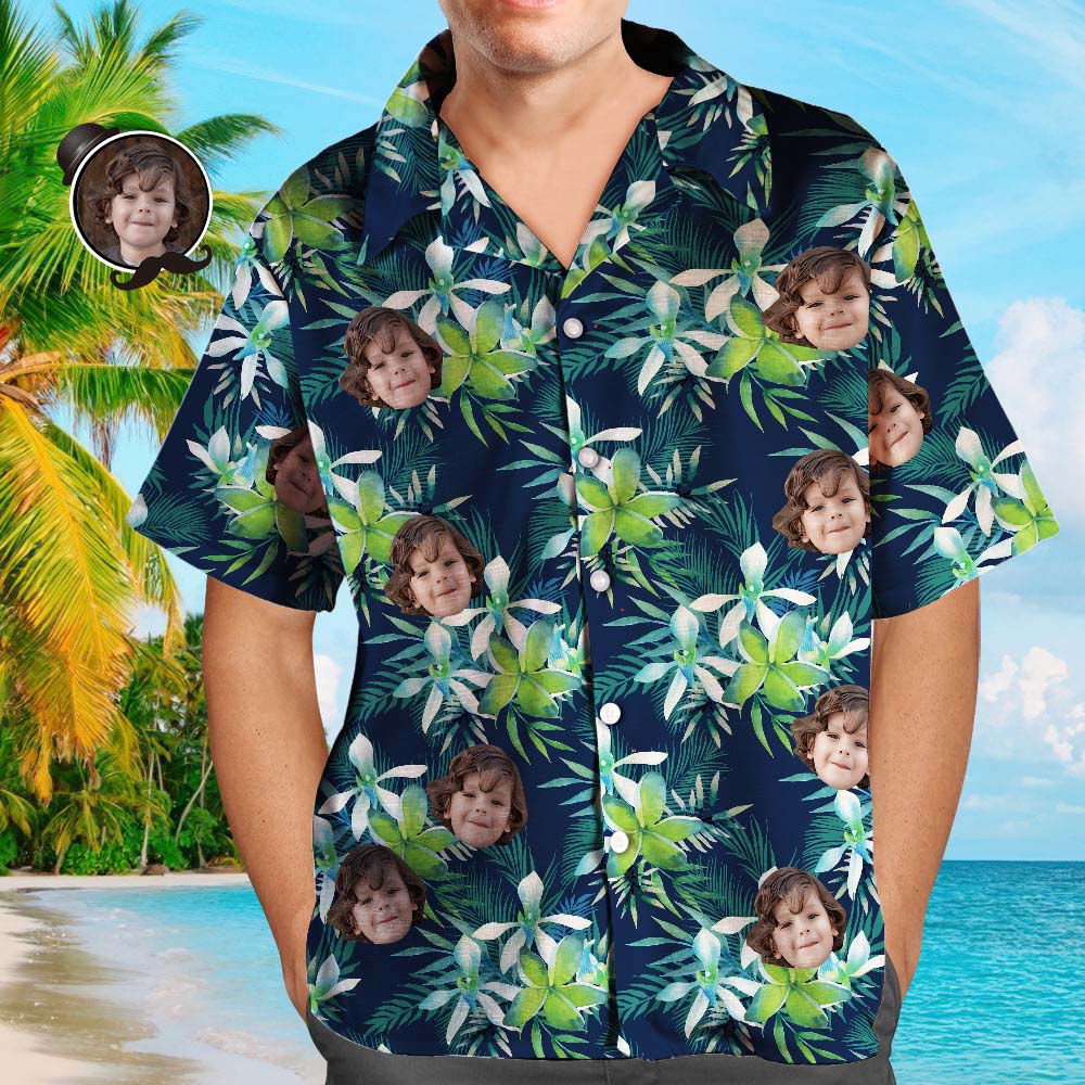 Custom Hawaiian Shirts Leaves & Petal Father's Day Shirt Gift for Dad